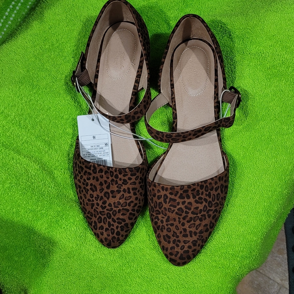 Animal Print Strappy Flats